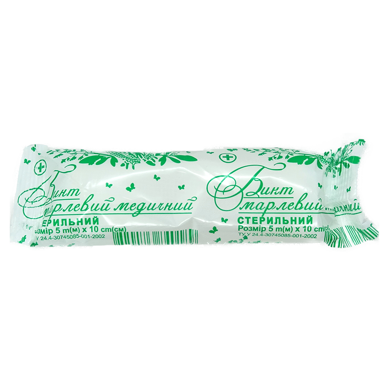 Бинт марлевий стерильний 7м*14см "Гемопласт-Полісся" (4820183840196)